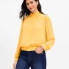 Clothing Loft | Cutout Back Mock Neck Blouse Texas Sun