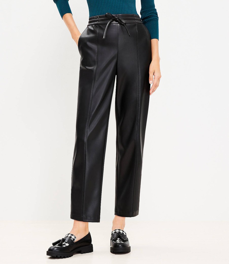 Clothing Loft | Jogger Pants In Faux Leather Black