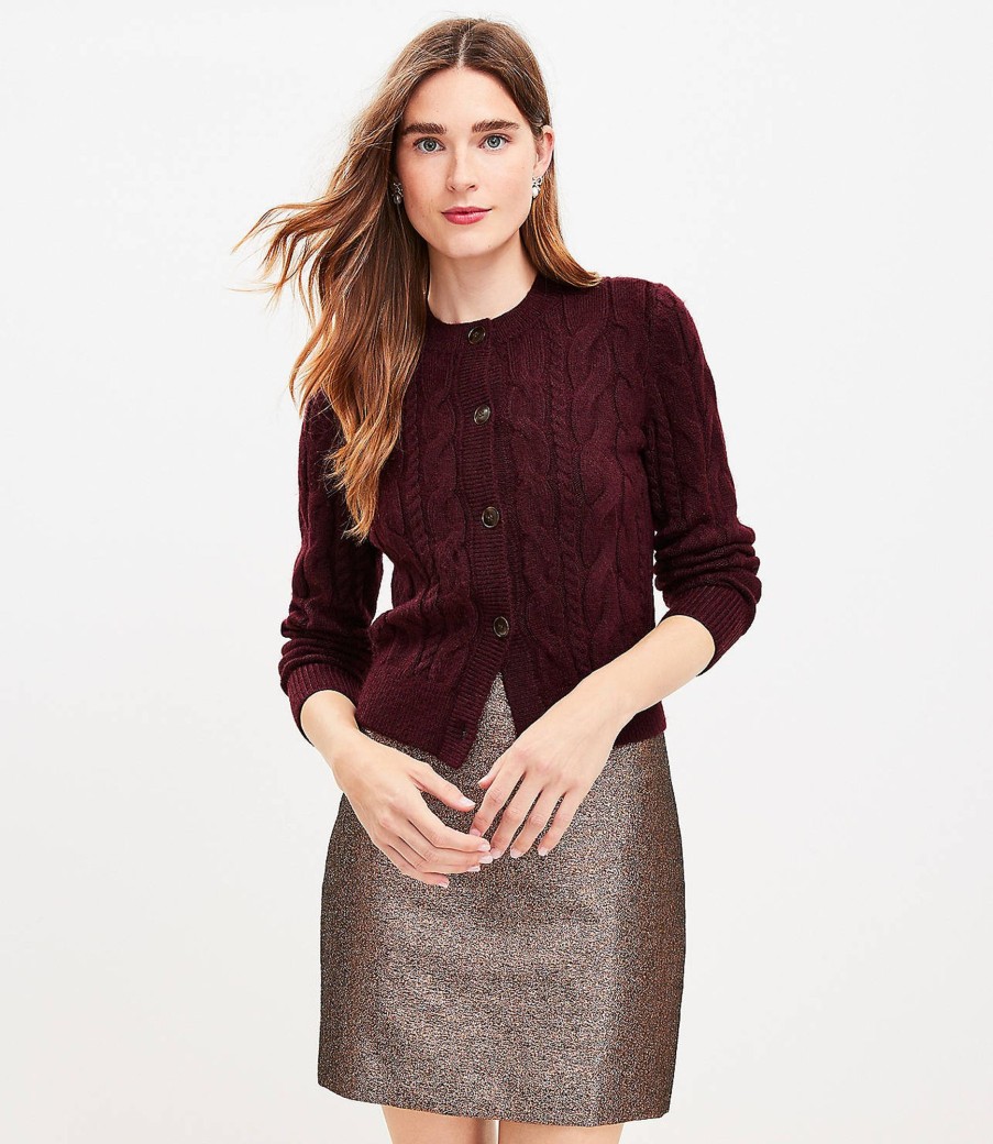 Clothing Loft | Cable Cardigan Crushed Blackberry