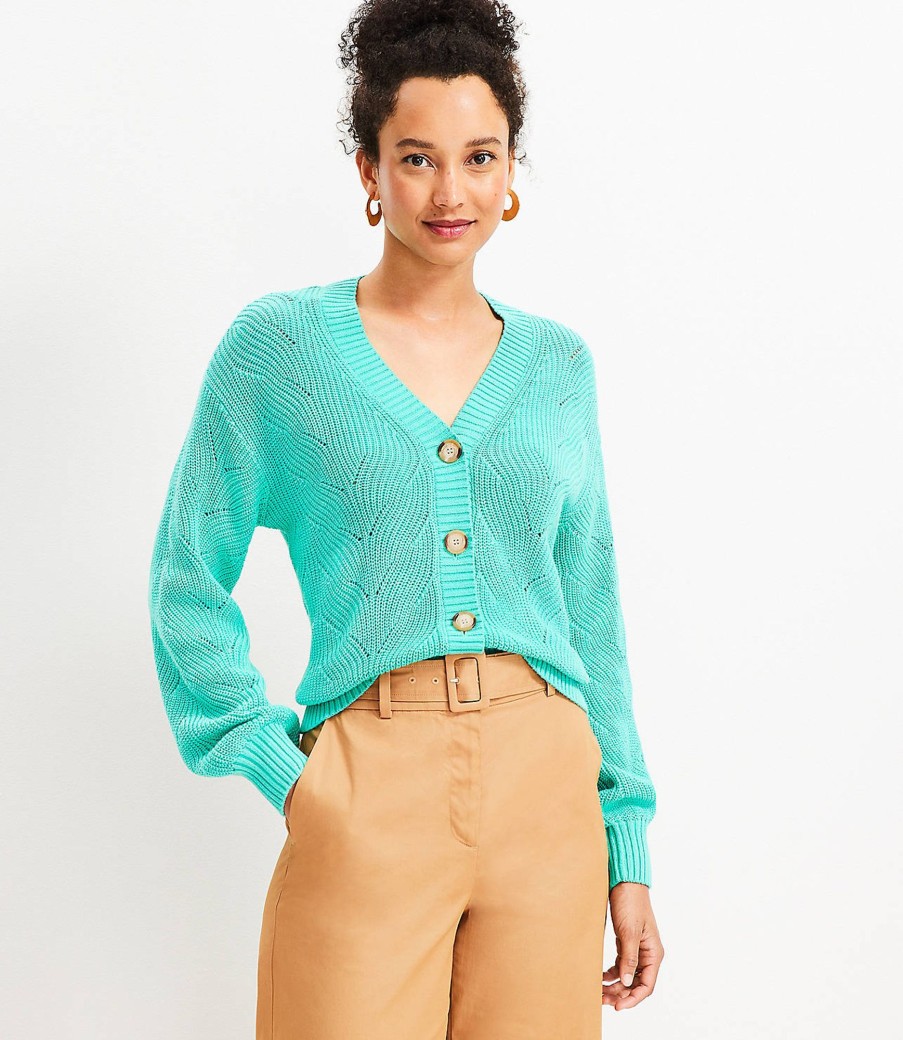 Clothing Loft | Stitchy V-Neck Cardigan Sea Cypress