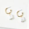 Accessories & Shoes Loft | Freshwater Pearl Drop Hoop Earrings Fresh Pearl