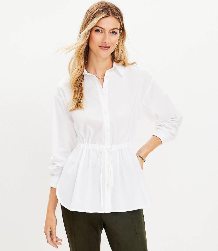 Clothing Loft | Drawstring Tunic Shirt White