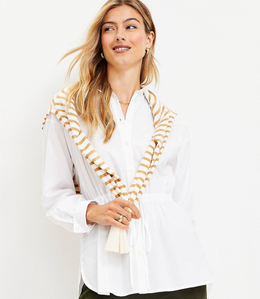 Clothing Loft | Drawstring Tunic Shirt White