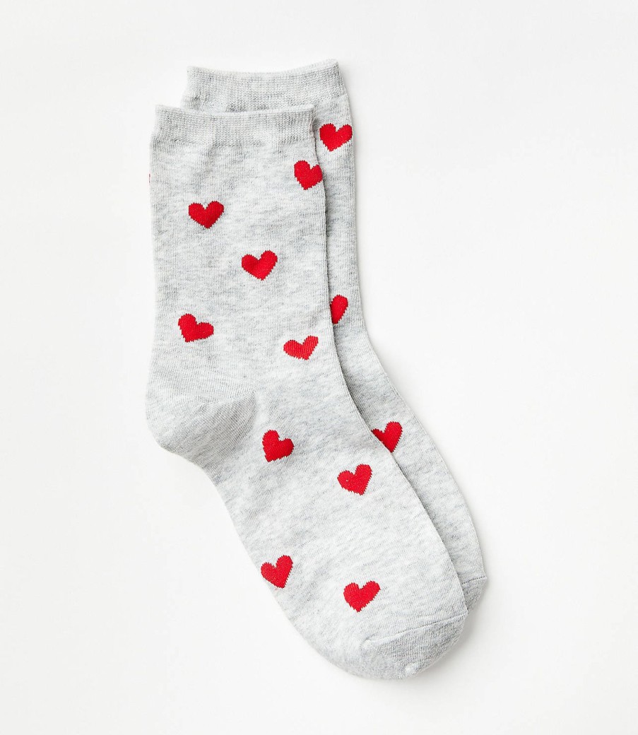 Accessories & Shoes Loft | Heart Crew Socks Heathered Grey