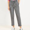 Clothing Loft | Tie Waist Devin Slim Pants In Shimmer Plaid Grey Multi