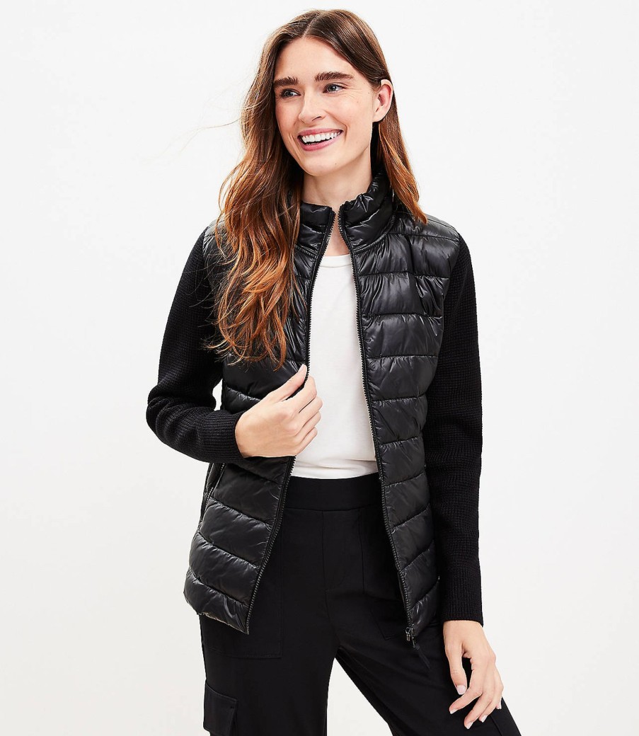 Clothing Loft | Lou & Grey Sweater Puffer Jacket Black