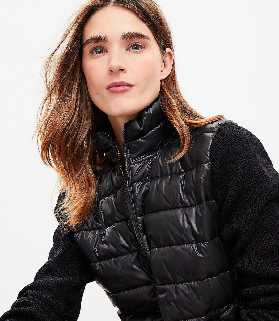 Clothing Loft | Lou & Grey Sweater Puffer Jacket Black