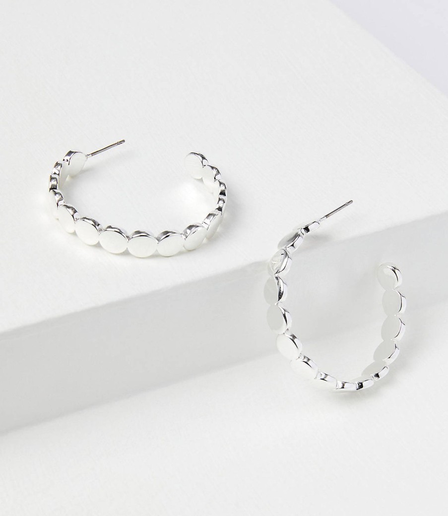 Accessories & Shoes Loft | Metal Circle Hoop Earrings Silvertone