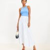 Clothing Loft | Striped Ruffle Wrap Maxi Skirt Blue White Stripe