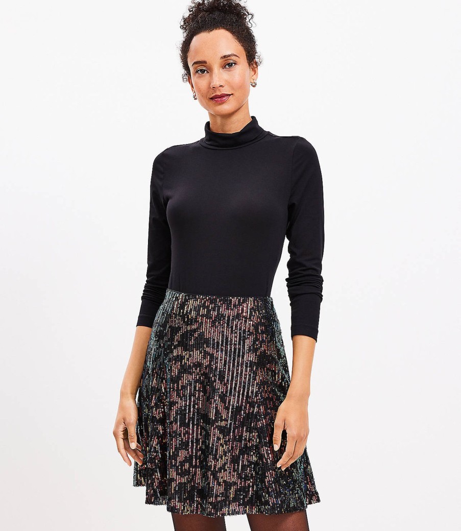 Clothing Loft | Sequin Seamed Skirt Multi