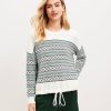 Clothing Loft | Lou & Grey Fair Isle Drawstring Hem Sweater Whisper White