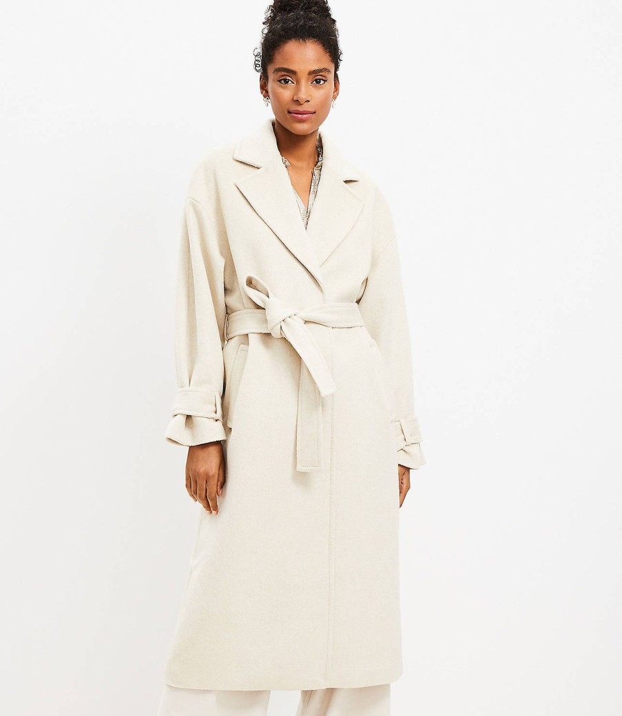 Clothing Loft | Tie Waist Trench Coat Wheat Melange