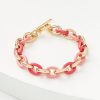 Accessories & Shoes Loft | Enamel Link Bracelet Warm Coral