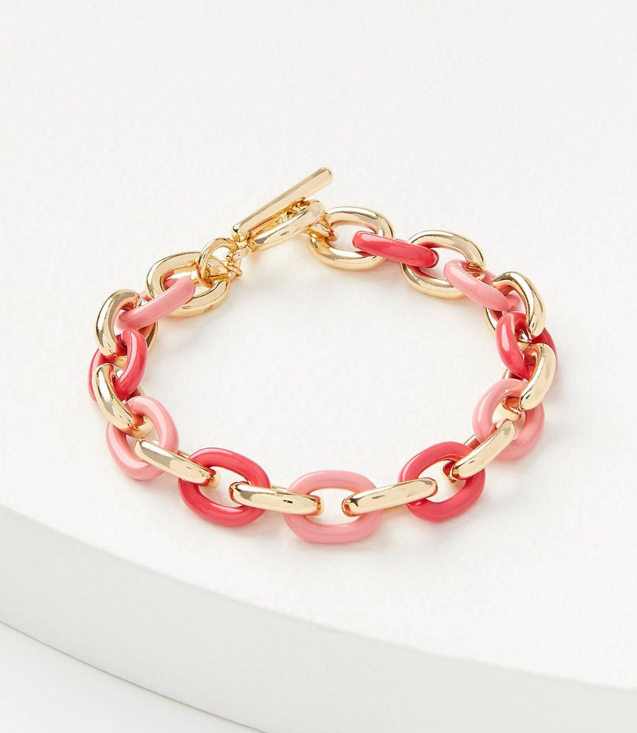 Accessories & Shoes Loft | Enamel Link Bracelet Warm Coral