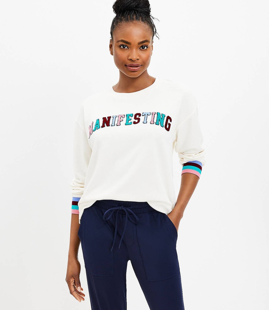 Clothing Loft | Lou & Grey Manifesting Cozy Cotton Terry Sweatshirt Whisper White