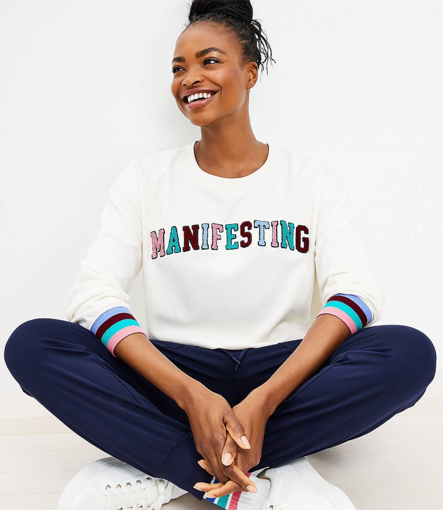 Clothing Loft | Lou & Grey Manifesting Cozy Cotton Terry Sweatshirt Whisper White