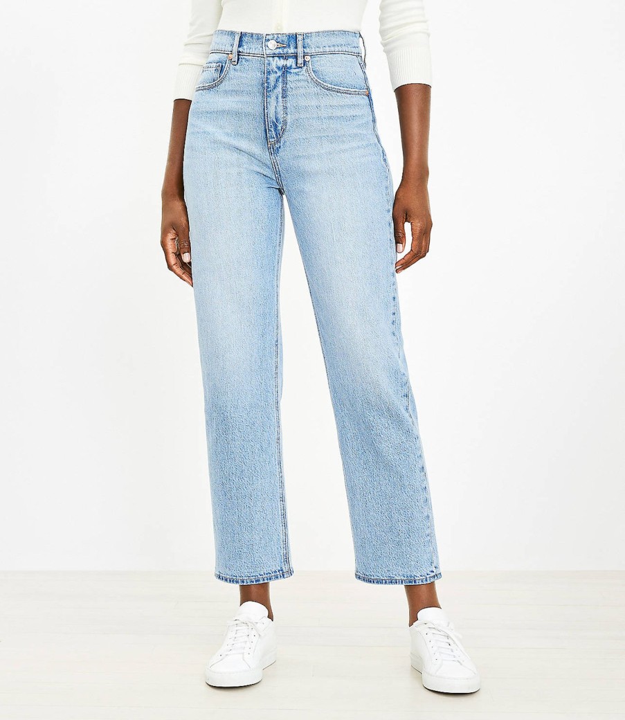 Clothing Loft | High Rise Straight Jeans In Vintage Light Indigo Wash