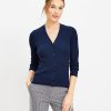 Clothing Loft | Ribbed V-Neck Cardigan Deep Space Blue