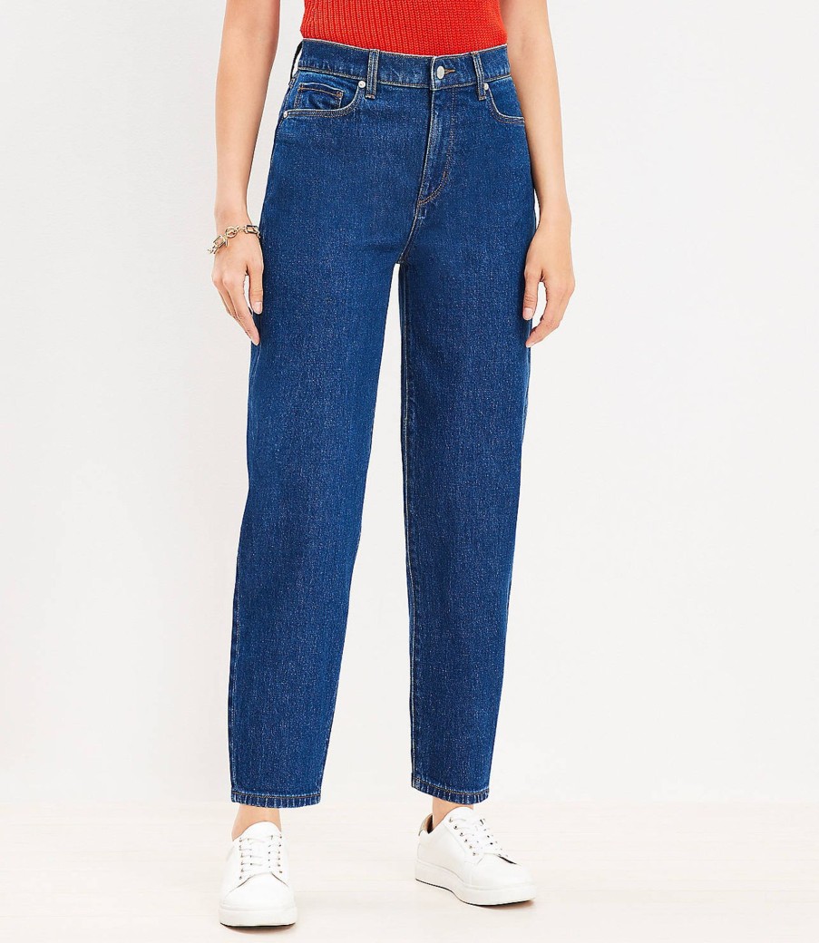 Clothing Loft | Tall High Rise Barrel Jeans In Dark Wash