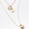 Accessories & Shoes Loft | Sparkle Charm Layered Necklace Goldtone