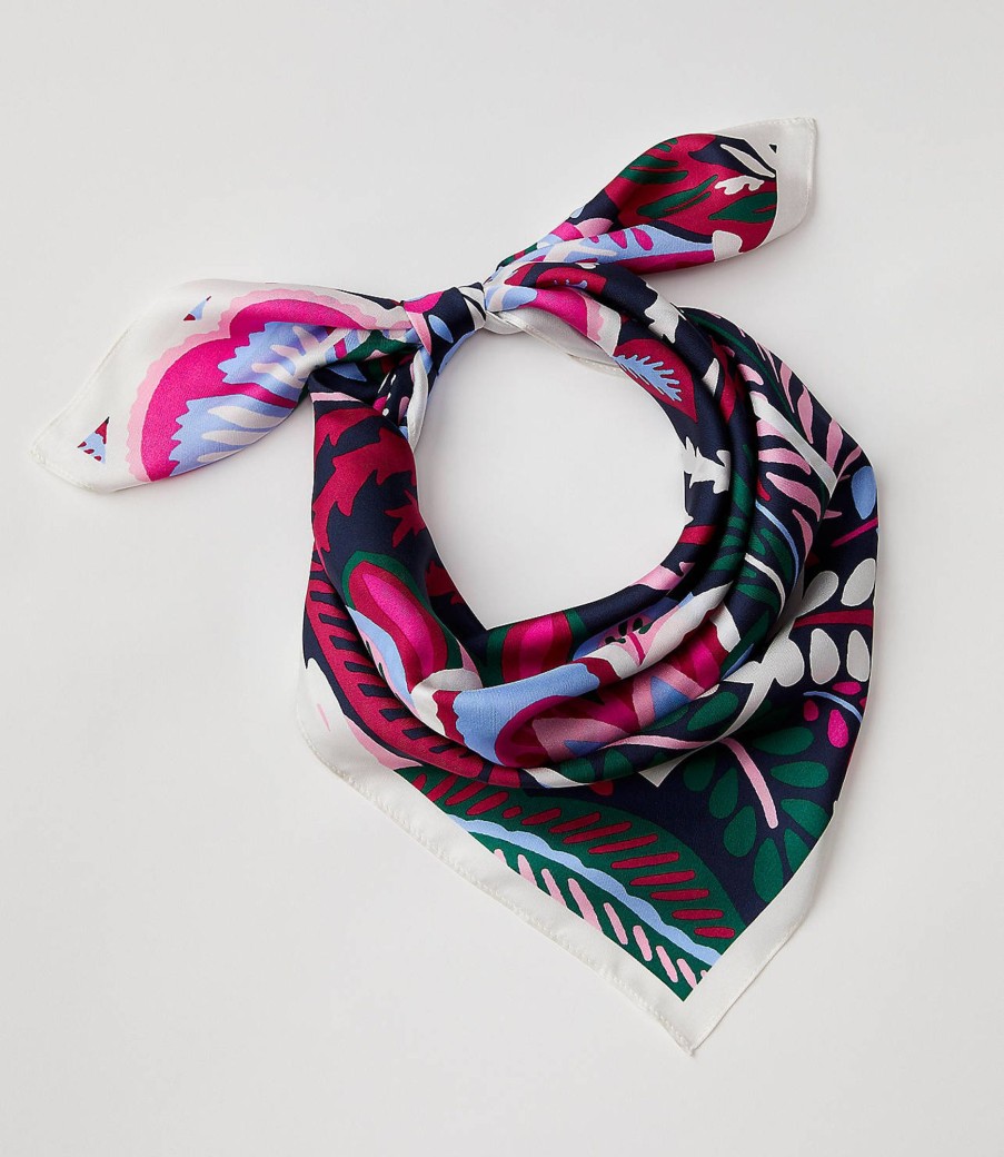 Accessories & Shoes Loft | Paisley Square Scarf Deep Space Blue