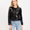 Clothing Loft | Sequin Crew Neck Jacket Black