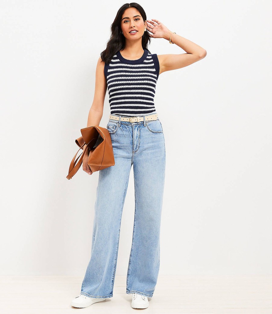 Clothing Loft | High Rise Wide Leg Jeans In Light Wash Indigo