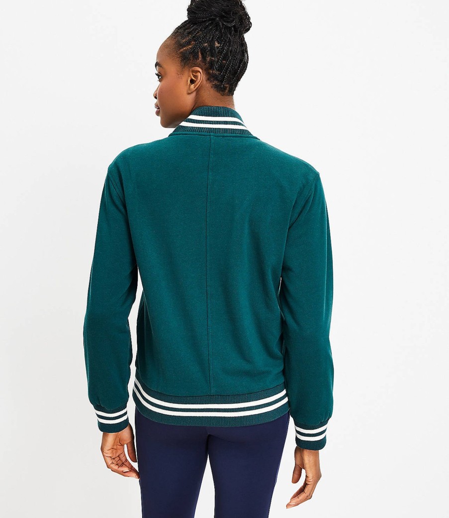 Clothing Loft | Lou & Grey Crest Varsity Jacket Emerald Forest