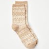 Accessories & Shoes Loft | Fair Isle Cozy Crew Socks Light Oat Heather