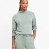 Clothing Loft | Lou & Grey Marled Mock Neck Top Green Marl