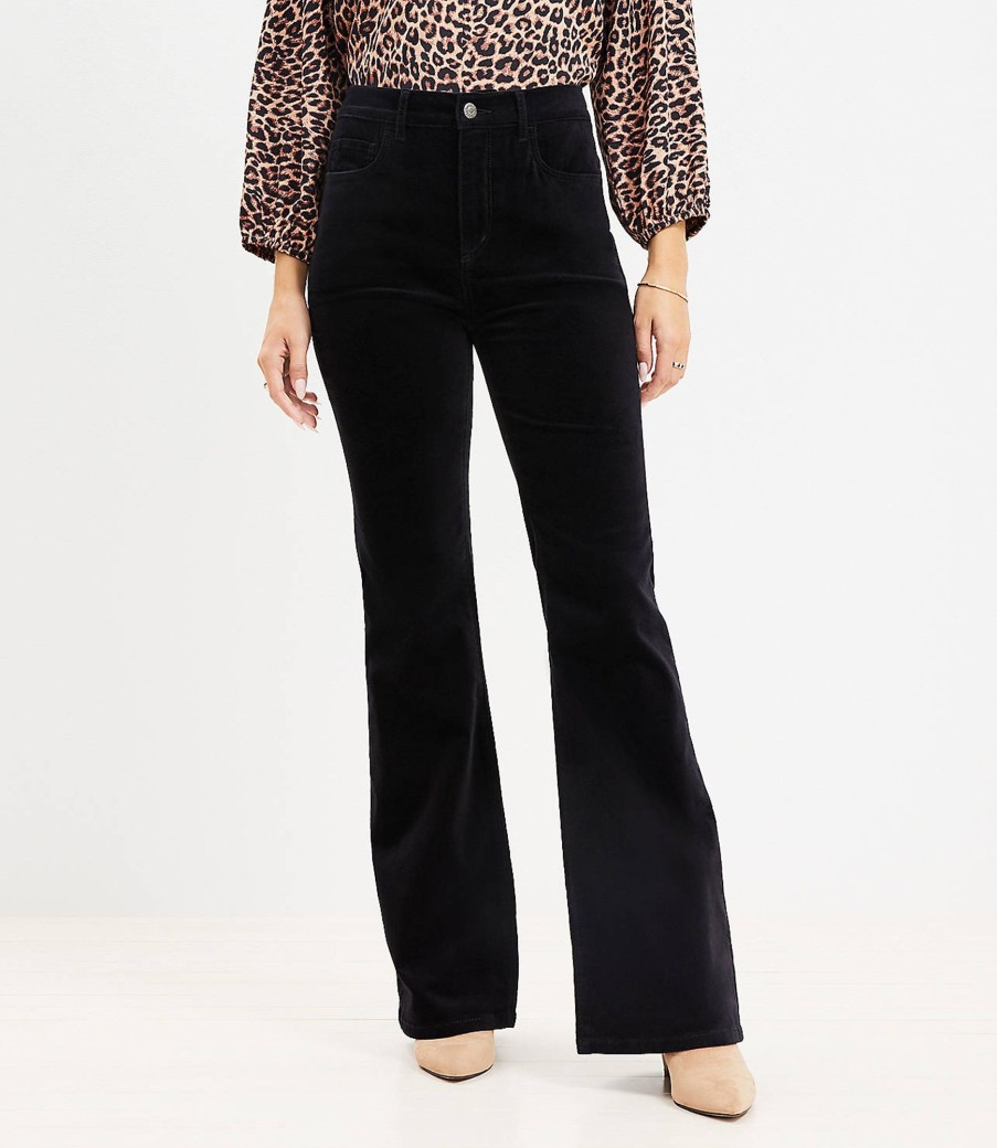 Clothing Loft | Curvy Five Pocket Slim Flare Pants In Velvet Black