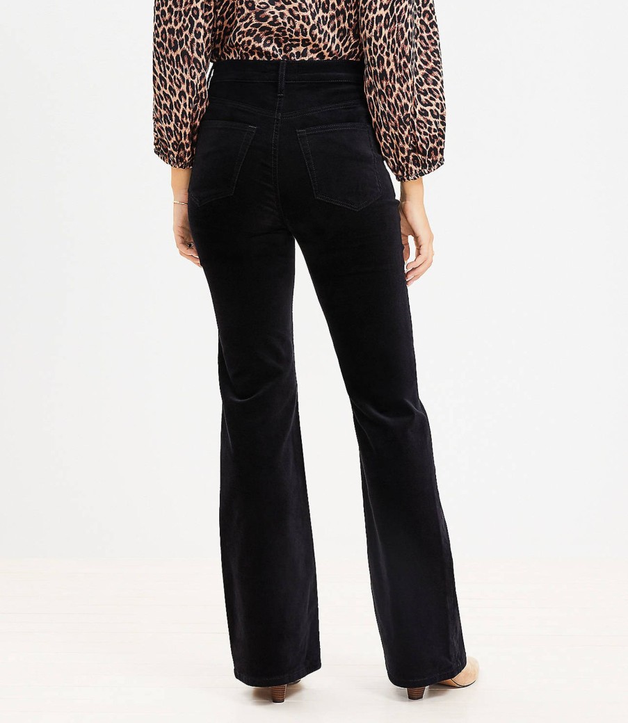 Clothing Loft | Curvy Five Pocket Slim Flare Pants In Velvet Black