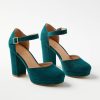 Accessories & Shoes Loft | Ankle Strap Platform Shoes Teal Shadow