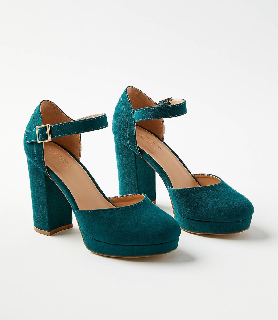 Accessories & Shoes Loft | Ankle Strap Platform Shoes Teal Shadow