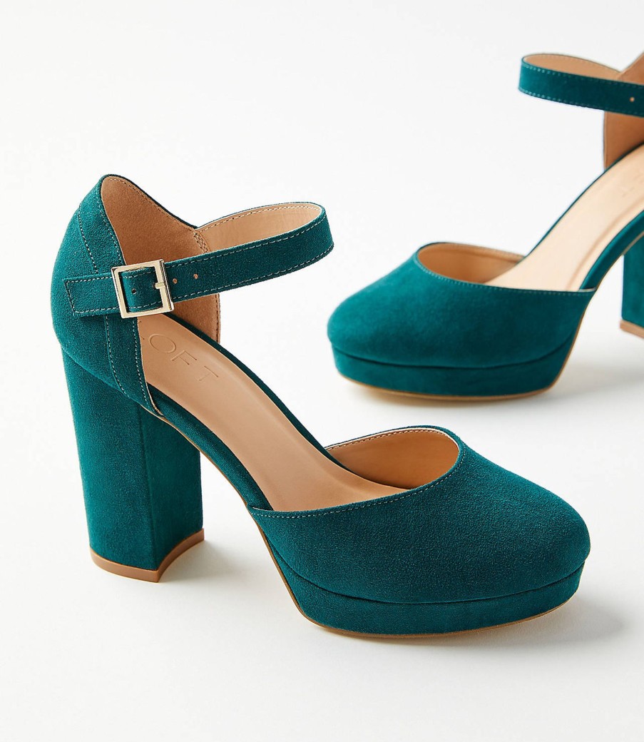 Accessories & Shoes Loft | Ankle Strap Platform Shoes Teal Shadow