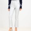 Clothing Loft | High Rise Kick Crop Jeans In Silver Metallic