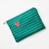 Accessories & Shoes Loft | Striped Heart Pouch Deep Tropic Green