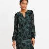 Clothing Loft | Sequin Button Dress Dark Green / Black