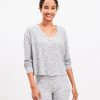 Clothing Loft | Lou & Grey Ribbed V-Neck Cardigan Light Cobblestone Heather