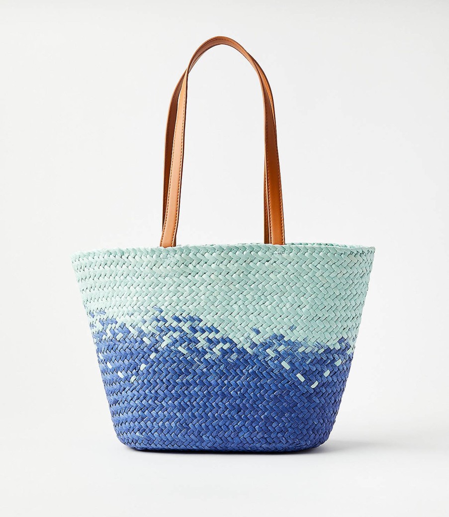 Accessories & Shoes Loft | Ombre Raffia Tote Bag Blue Multi