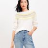 Clothing Loft | Fair Isle Raglan Sweater Whisper White