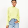 Clothing Loft | Ribbed Mock Neck Sweater Lemon Tint