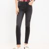 Clothing Loft | Frayed Mid Rise Skinny Jeans In Washed Black Wash