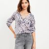 Clothing Loft | Animal Print V-Neck Sweater Quartz Pink