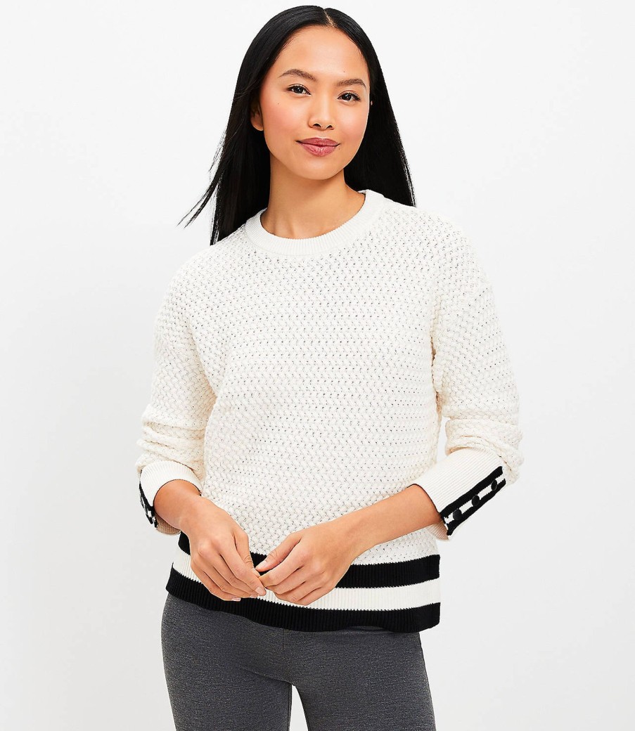 Clothing Loft | Lou & Grey Textured Cricket Sweater Whisper White