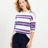 Clothing Loft | Fair Isle Stripe Textured Sweater Whisper White