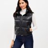 Clothing Loft | Faux Leather Cropped Puffer Vest Black