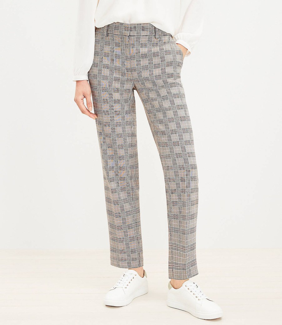 Clothing Loft | Riviera Slim Pants In Plaid Iced Espresso