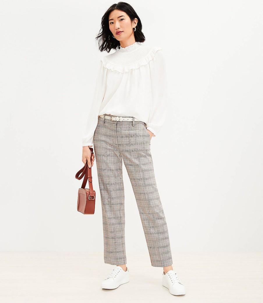 Clothing Loft | Riviera Slim Pants In Plaid Iced Espresso