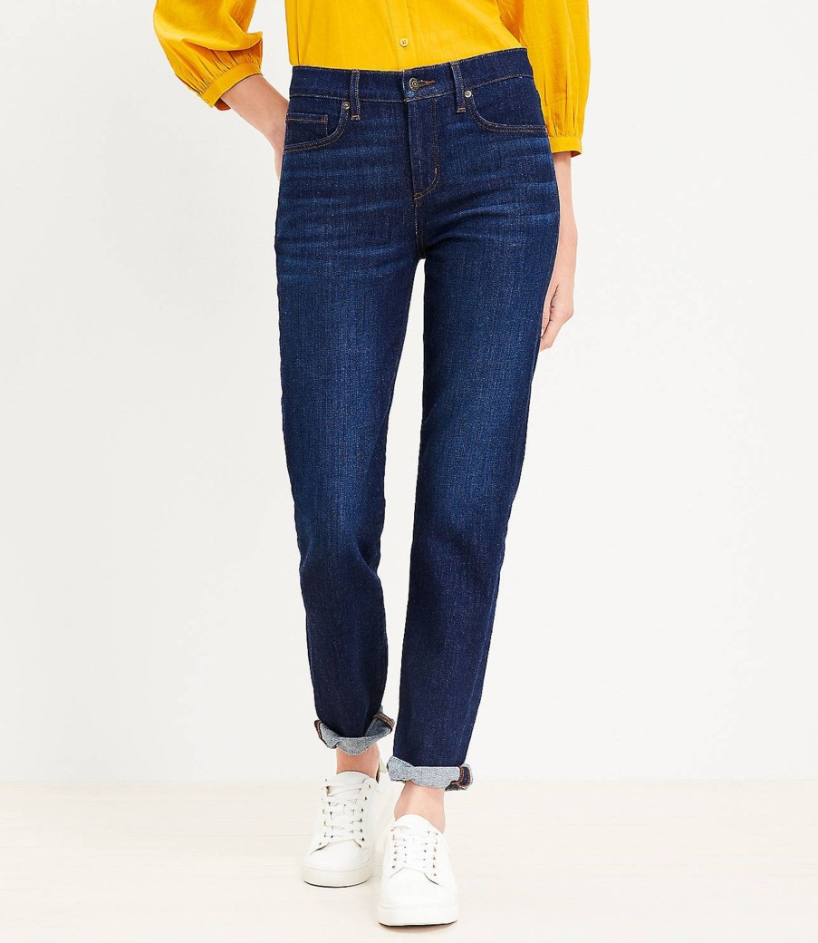 Clothing Loft | Girlfriend Jeans In Classic Dark Indigo Wash